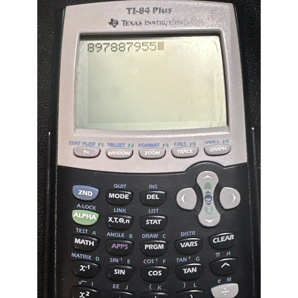 Texas Instruments TI-84 Plus Graphing Calculator Black With Cover Works + Case